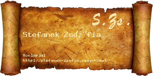Stefanek Zsófia névjegykártya