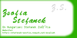 zsofia stefanek business card